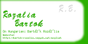 rozalia bartok business card